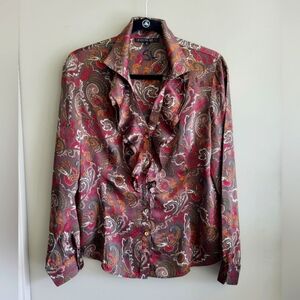Lafayette 148 New York Ruffle Silk Blouse ✨